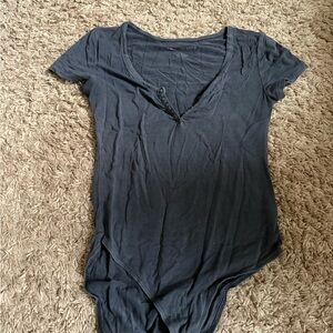 American Eagle Outfitters Charcoal Bodysuit